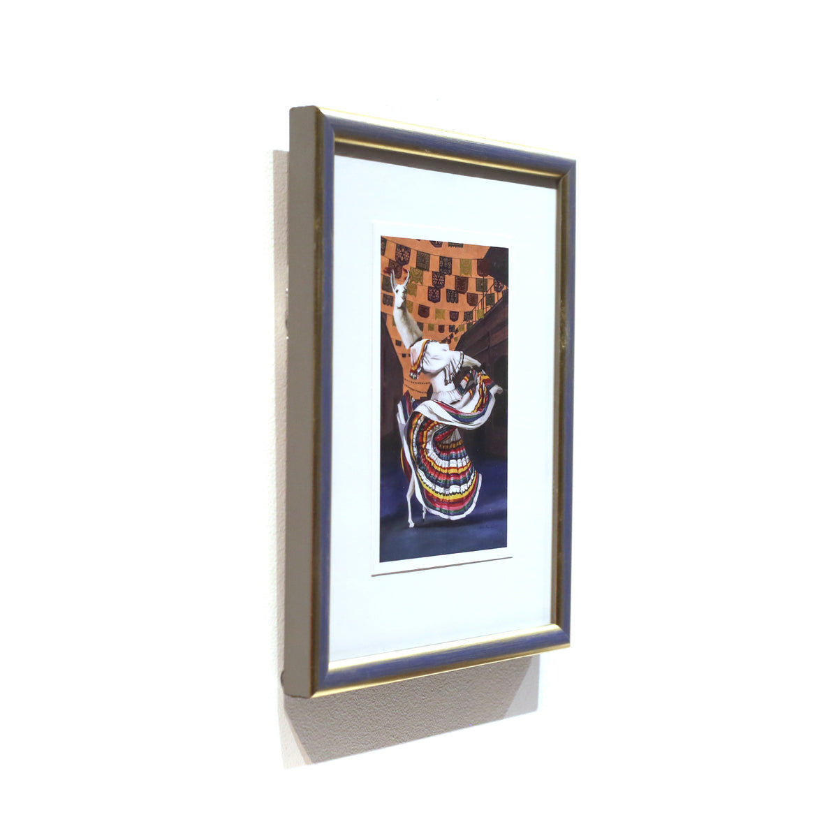 Framed Llama Folklorico by Leah Kiser