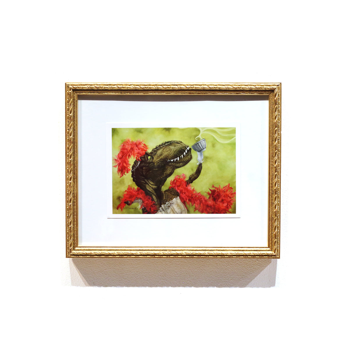 Framed Tea Rex by Leah Kiser