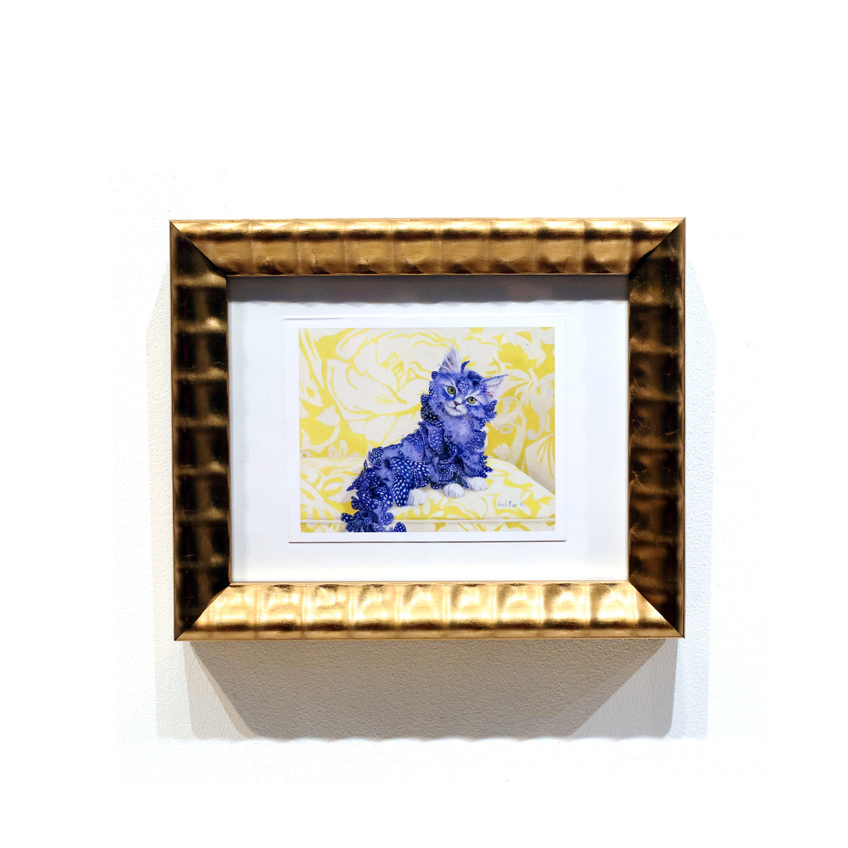 Framed Freckled Feather Kitten by Leah Kiser