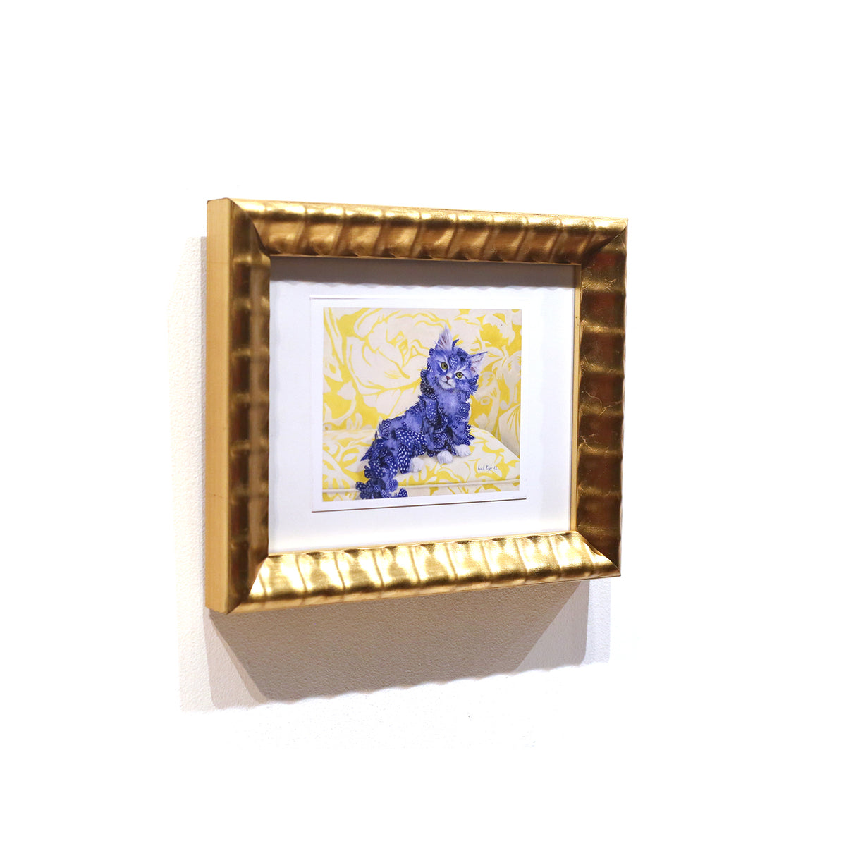 Framed Freckled Feather Kitten by Leah Kiser