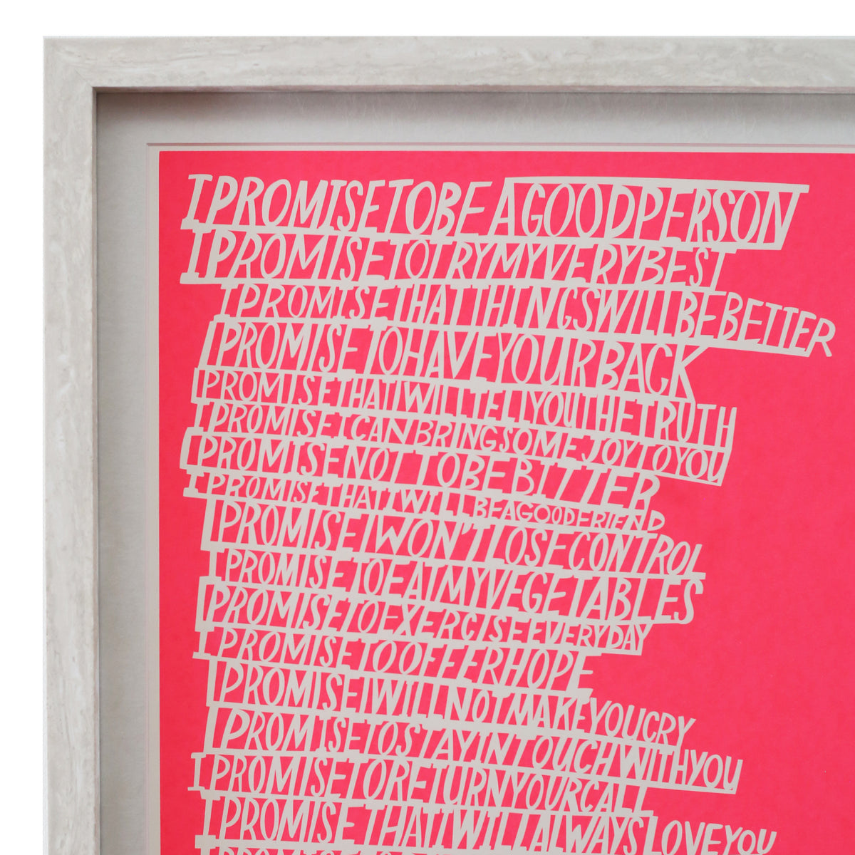 Framed I Promise Pink Print by Chris Jagmin