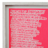 Framed I Promise Pink Print by Chris Jagmin