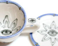 Seeing Eye Cup & Saucer by Annette Janelle
