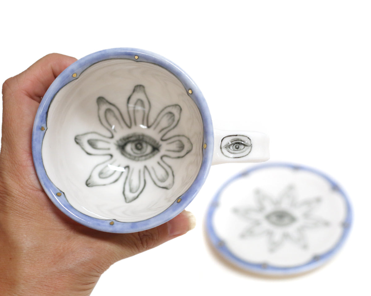 Seeing Eye Cup & Saucer by Annette Janelle
