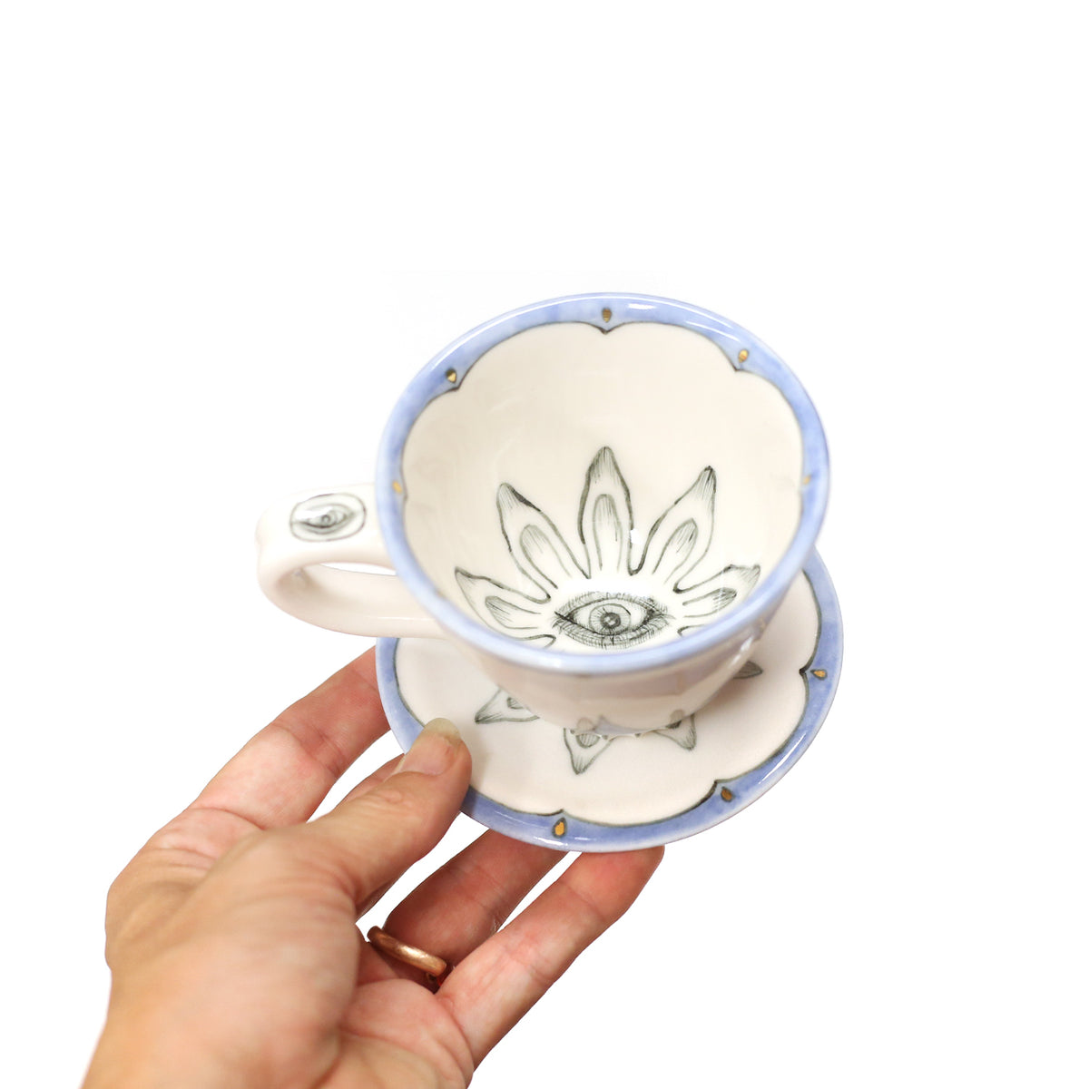Seeing Eye Cup & Saucer by Annette Janelle