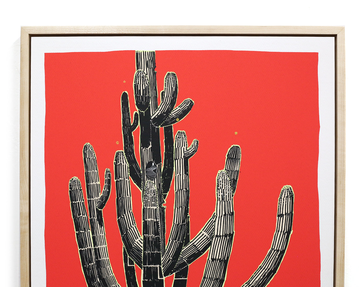 Framed Saguaro Sketch by Andy Brow – Practical Art