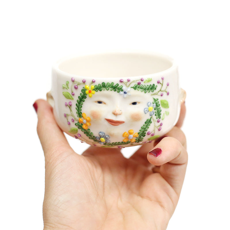 Floral Face Dish by Annette Janelle