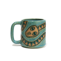 Teal Rattlesnake Mug by Crooked Tree Ceramics