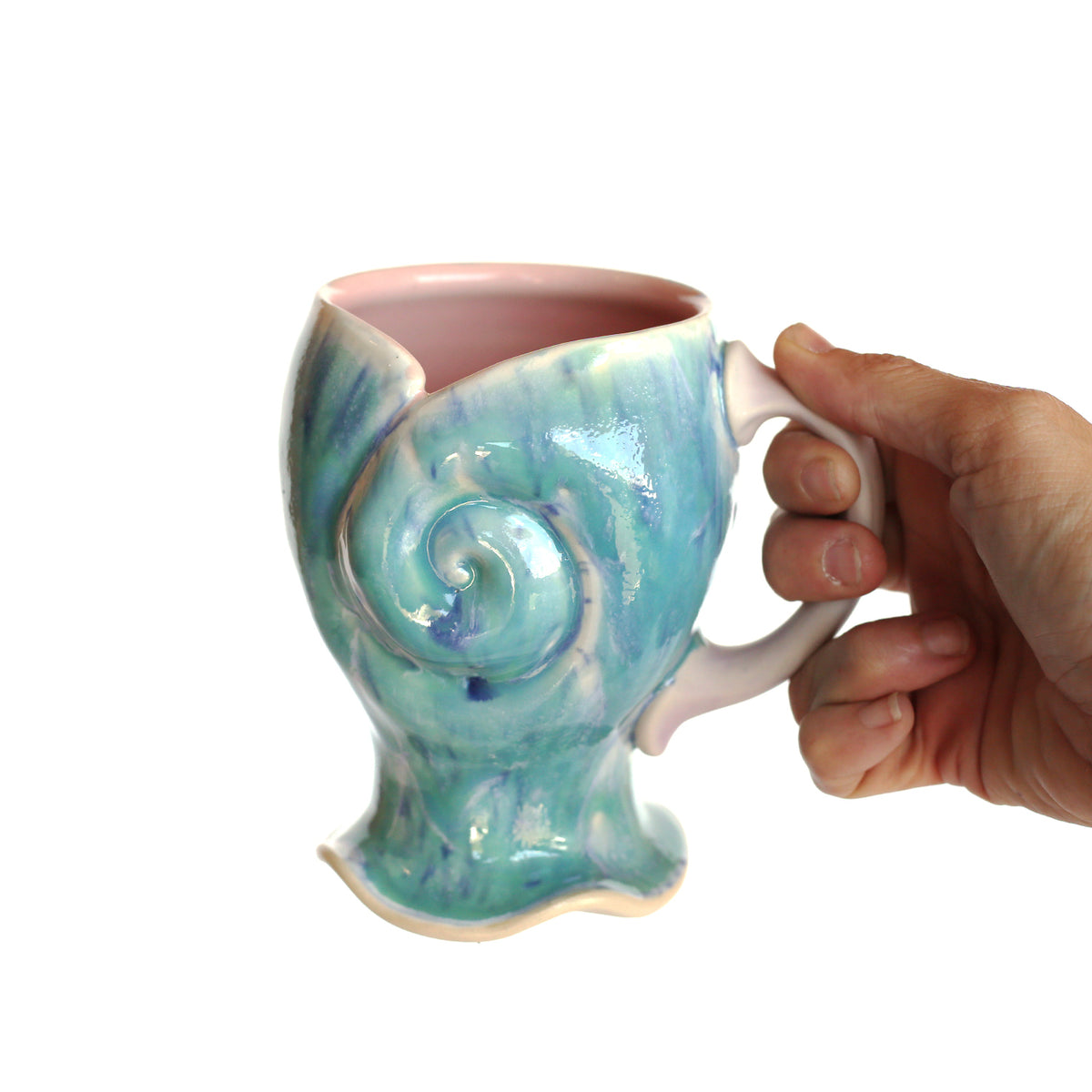 Blue Spiral Shell Mug by Evie Botbyl