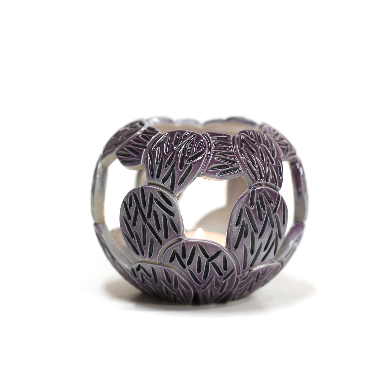 Purple Prickly Pear Luminaria by Lisa Harnish