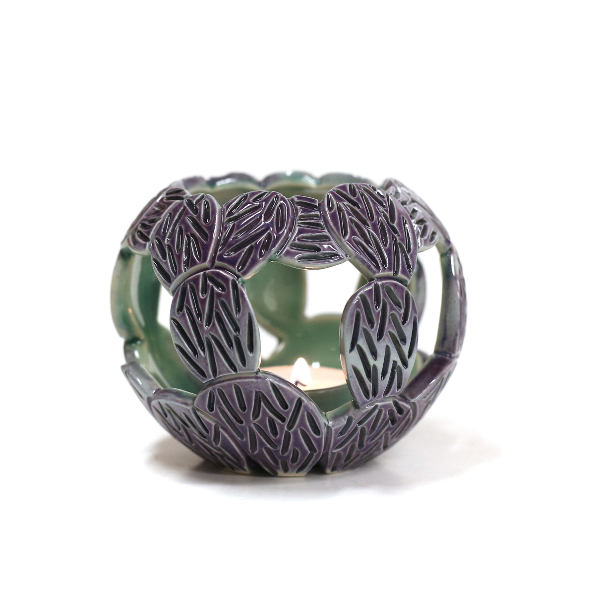 Purple Prickly Pear Luminaria by Lisa Harnish