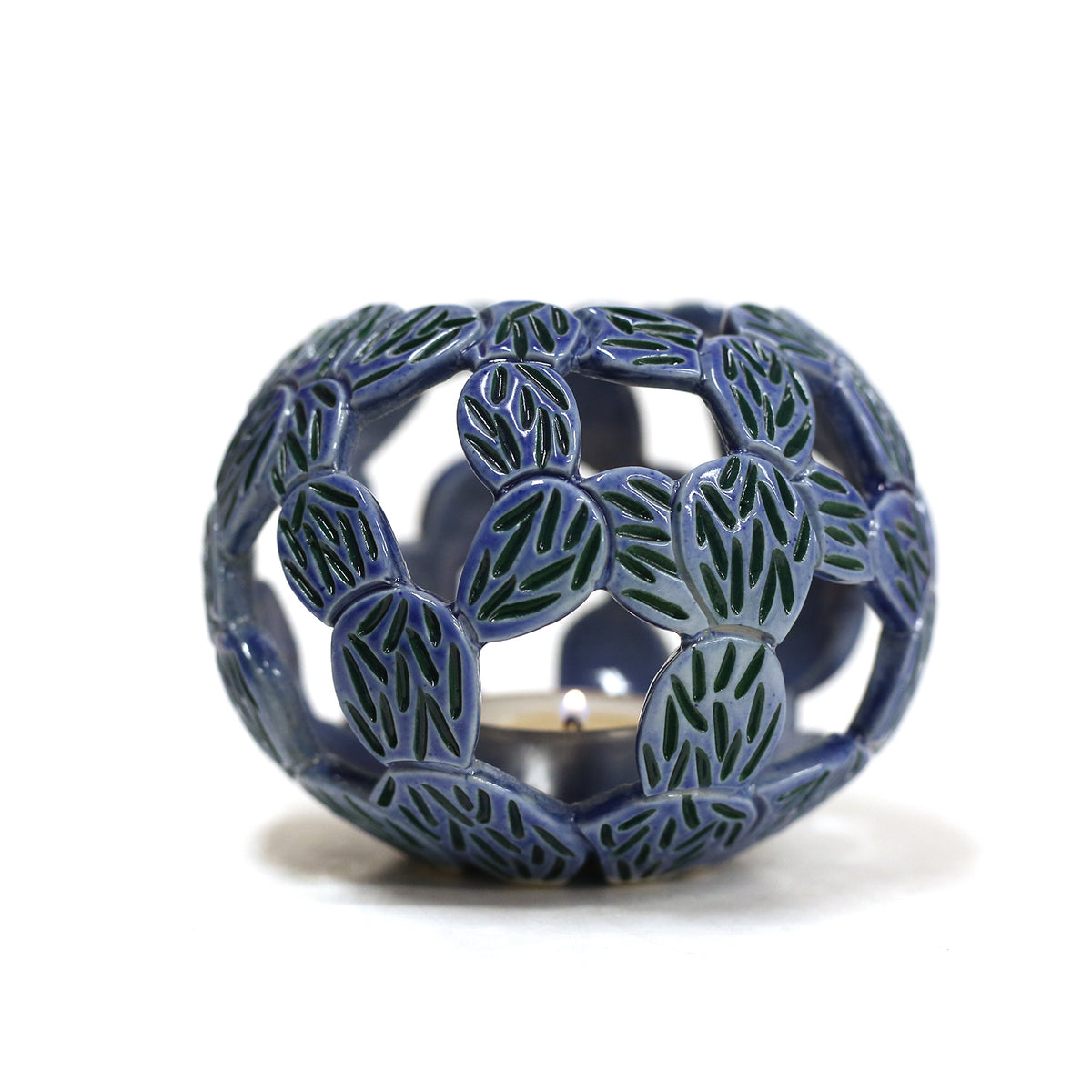 Blue Prickly Pear Luminaria by Lisa Harnish
