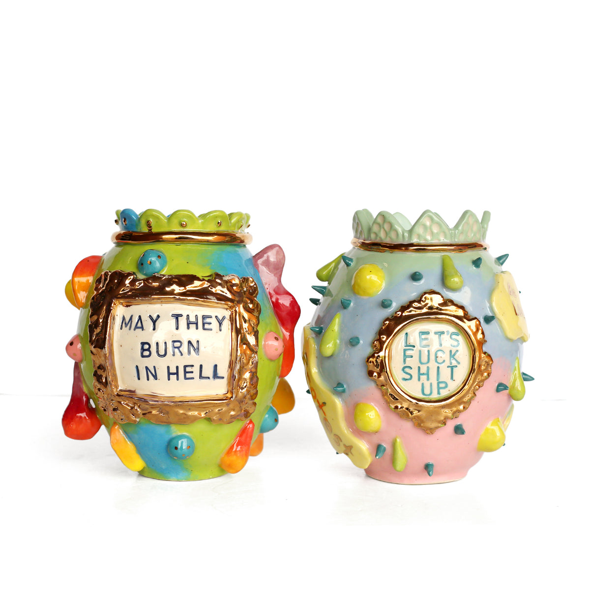 'Let's F*ck Sh*t Up' Vase by Karla Medina
