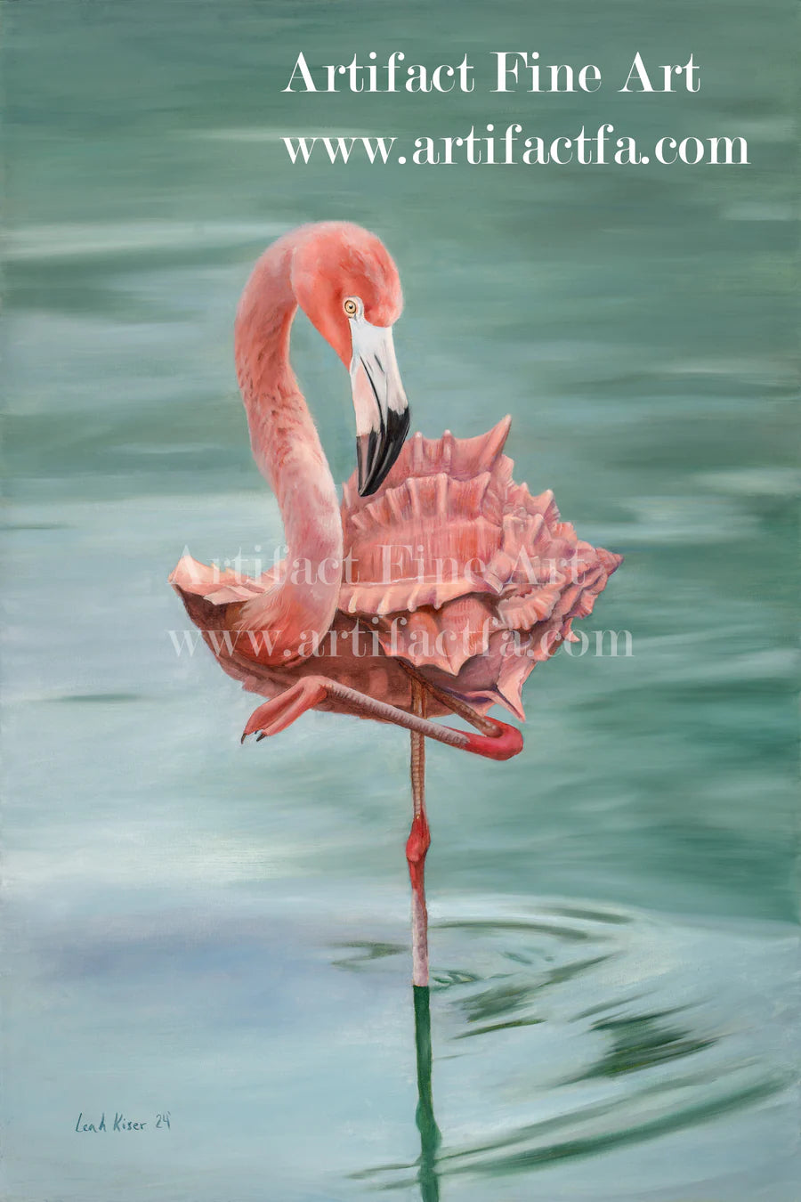 "Shell Flamingo" Print by Leah Kiser