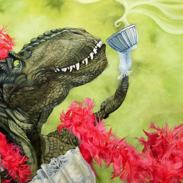 "Tea Rex" Print by Leah Kiser