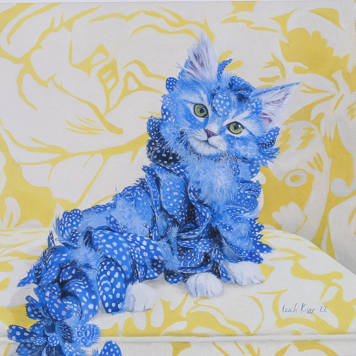 "Freckled Feather Kitten" Print by Leah Kiser