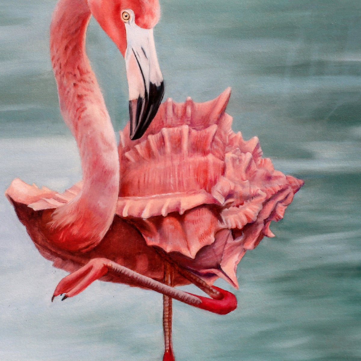"Shell Flamingo" Print by Leah Kiser