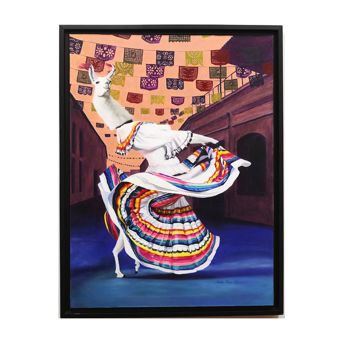 "Llama Folklorico" Original Painting by Leah Kiser