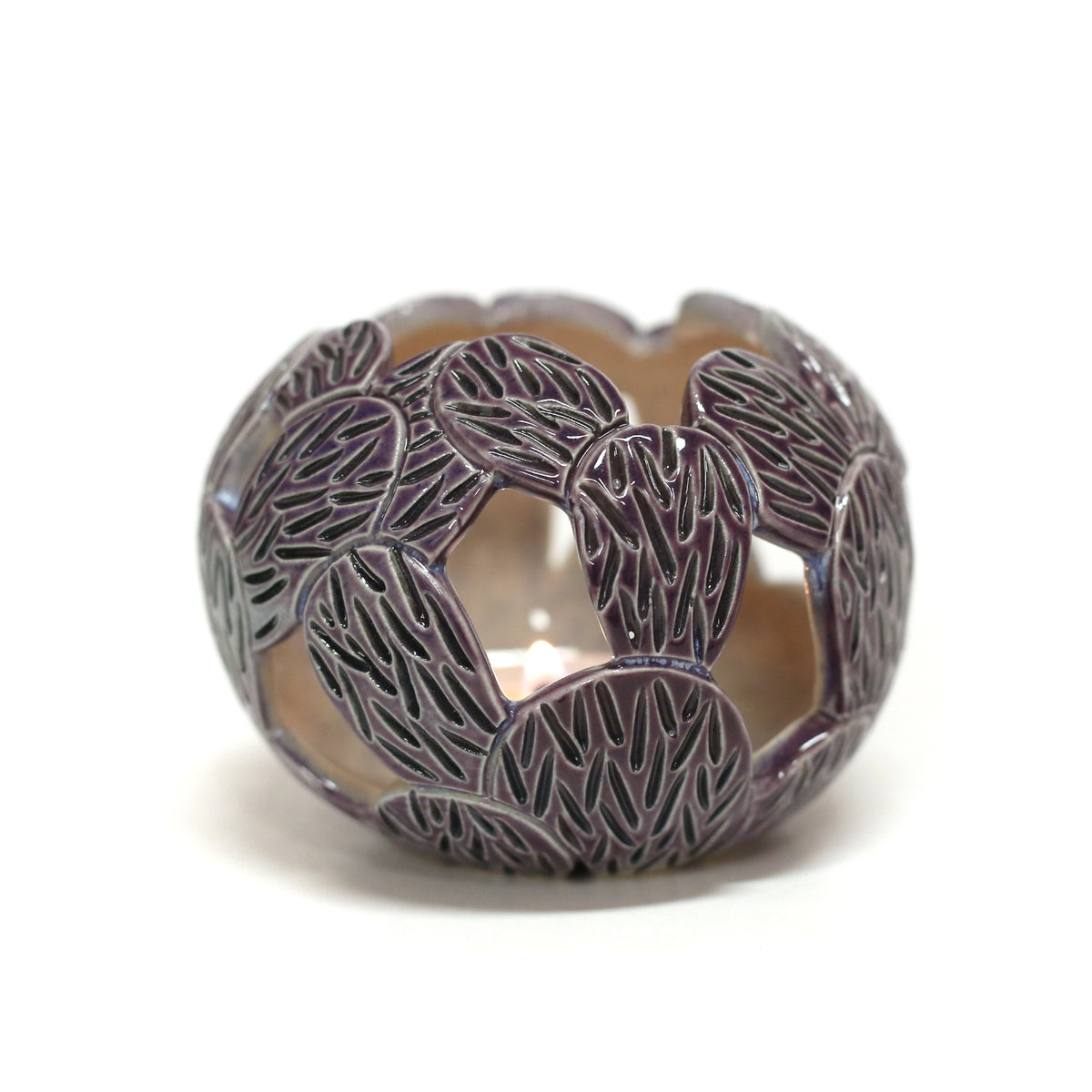 Purple Prickly Pear Luminaria by Lisa Harnish