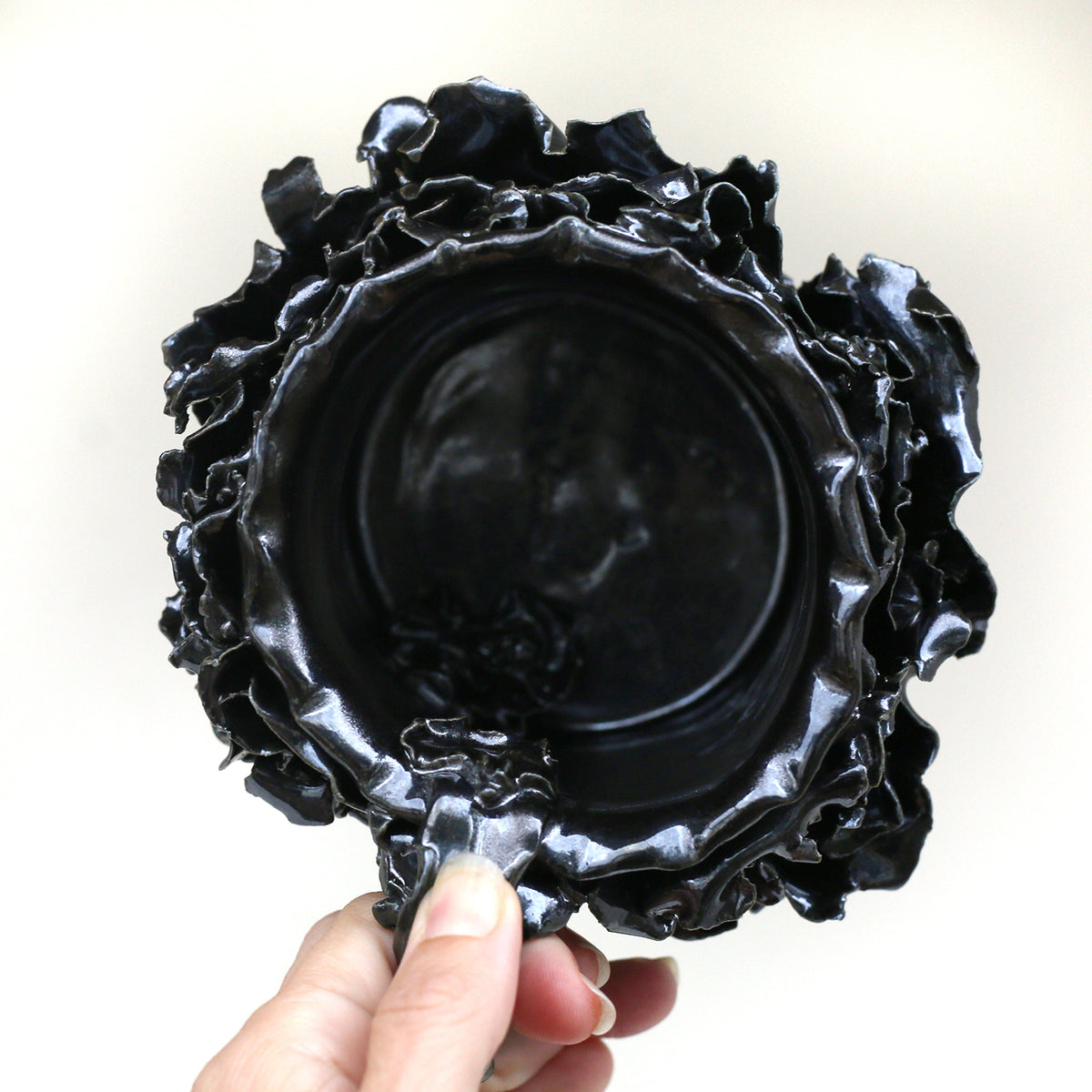 Black Flower Mug by Melinda Foote