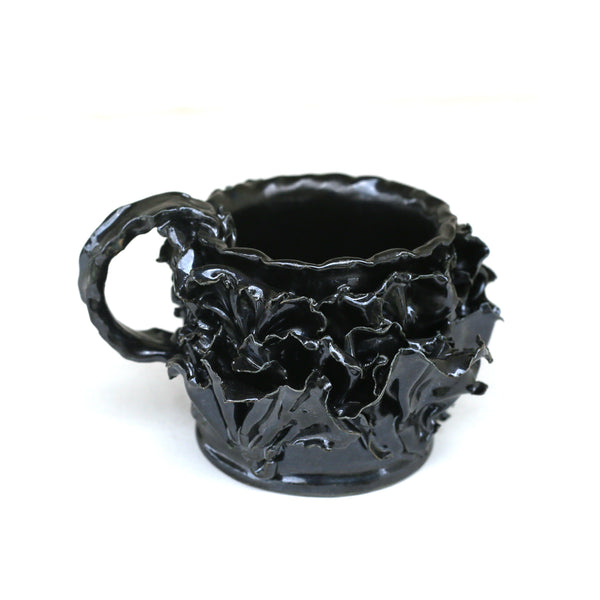 Black Flower Mug by Melinda Foote