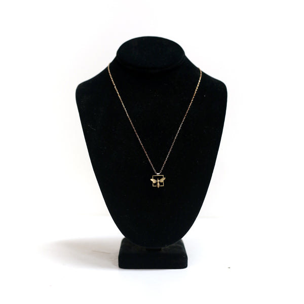 Square Bee Necklace by Nissa Kubly