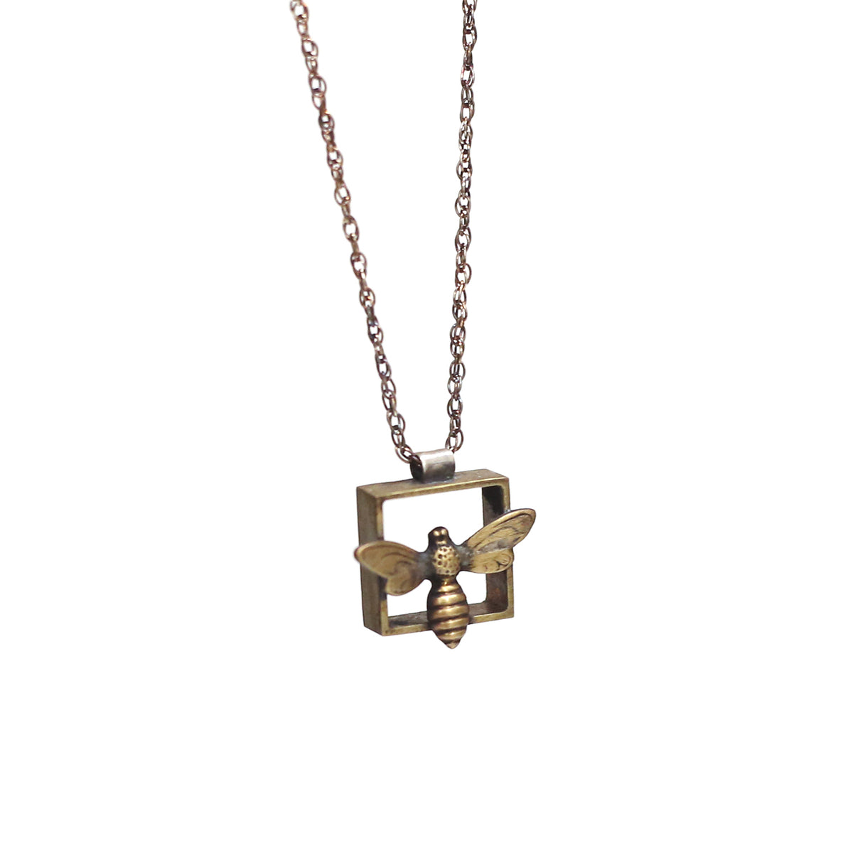 Square Bee Necklace by Nissa Kubly