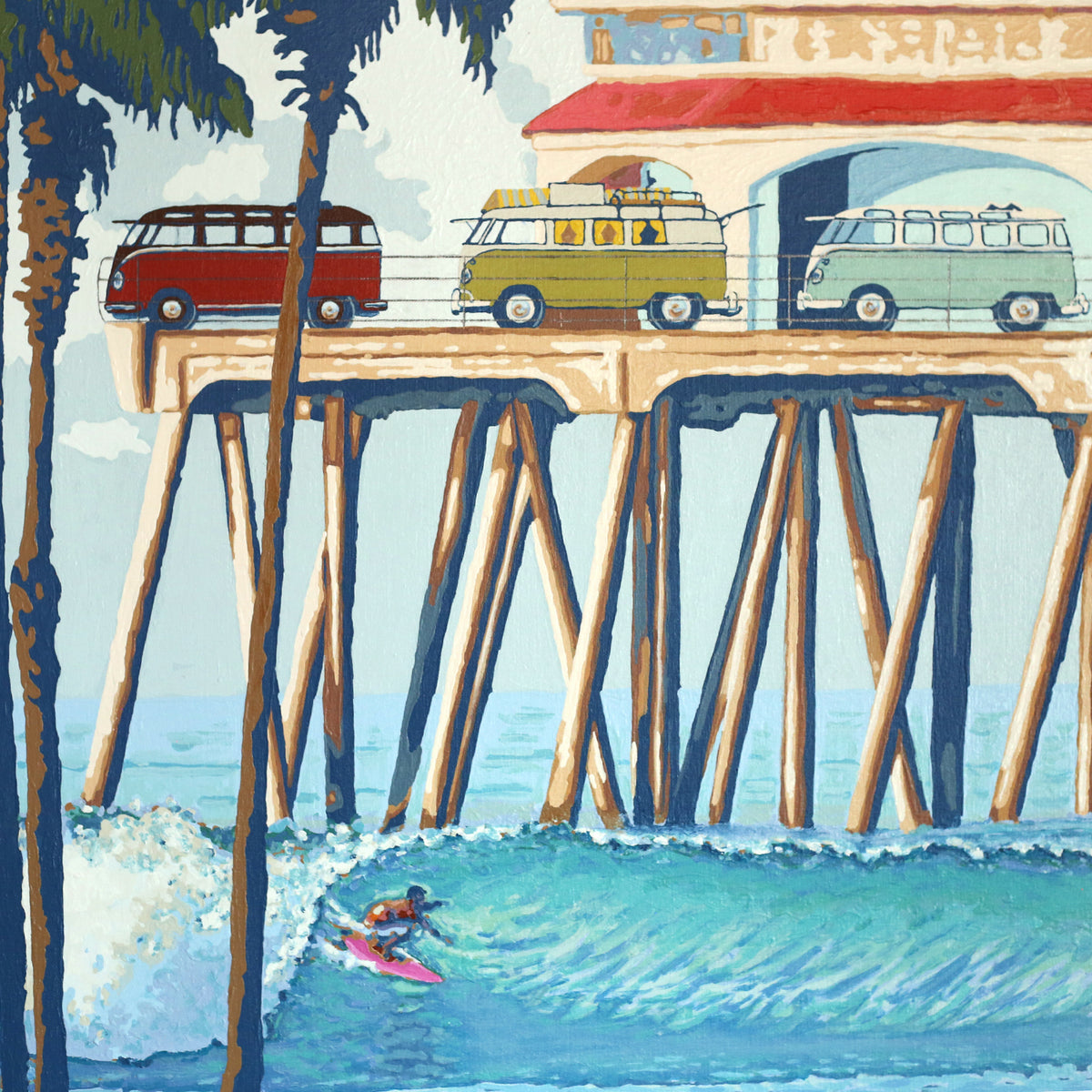 HB Pier Original Painting by Randy Slack