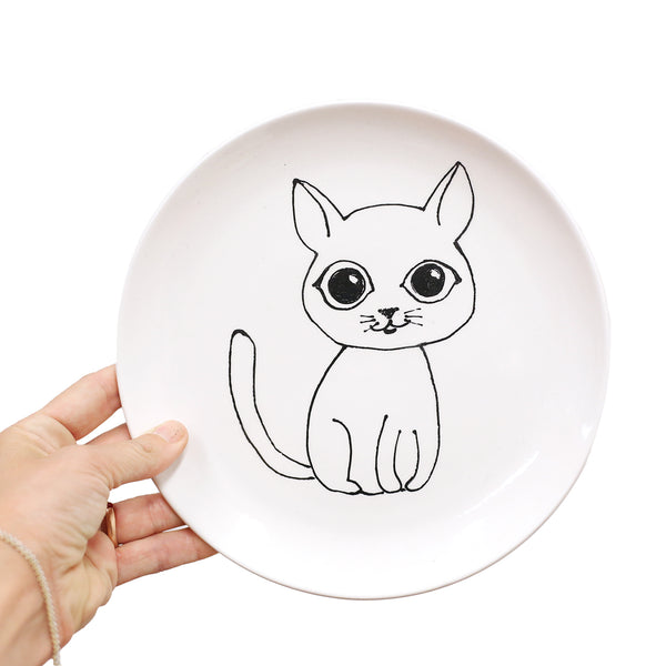8" Kitty Cat Plate by Denise Yaghmourian