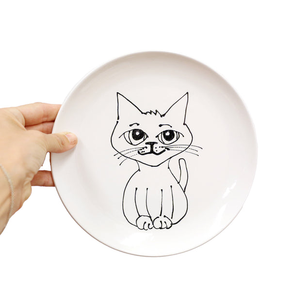 8" Kitty Cat Plate by Denise Yaghmourian