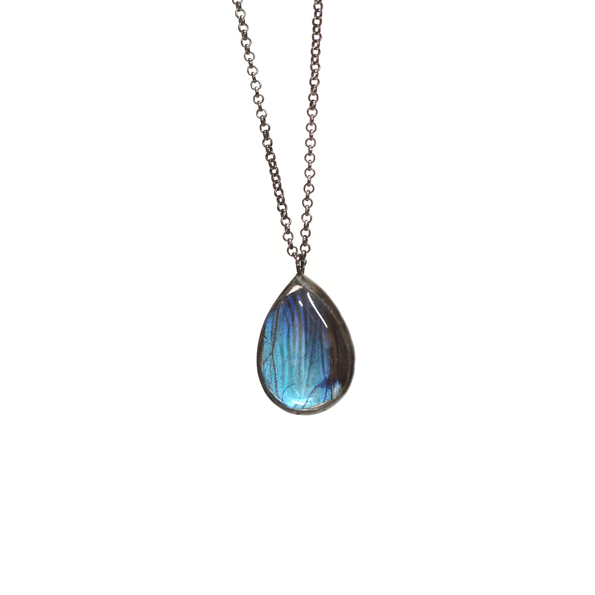 Morpho Teardrop Necklace by Heather Grimes