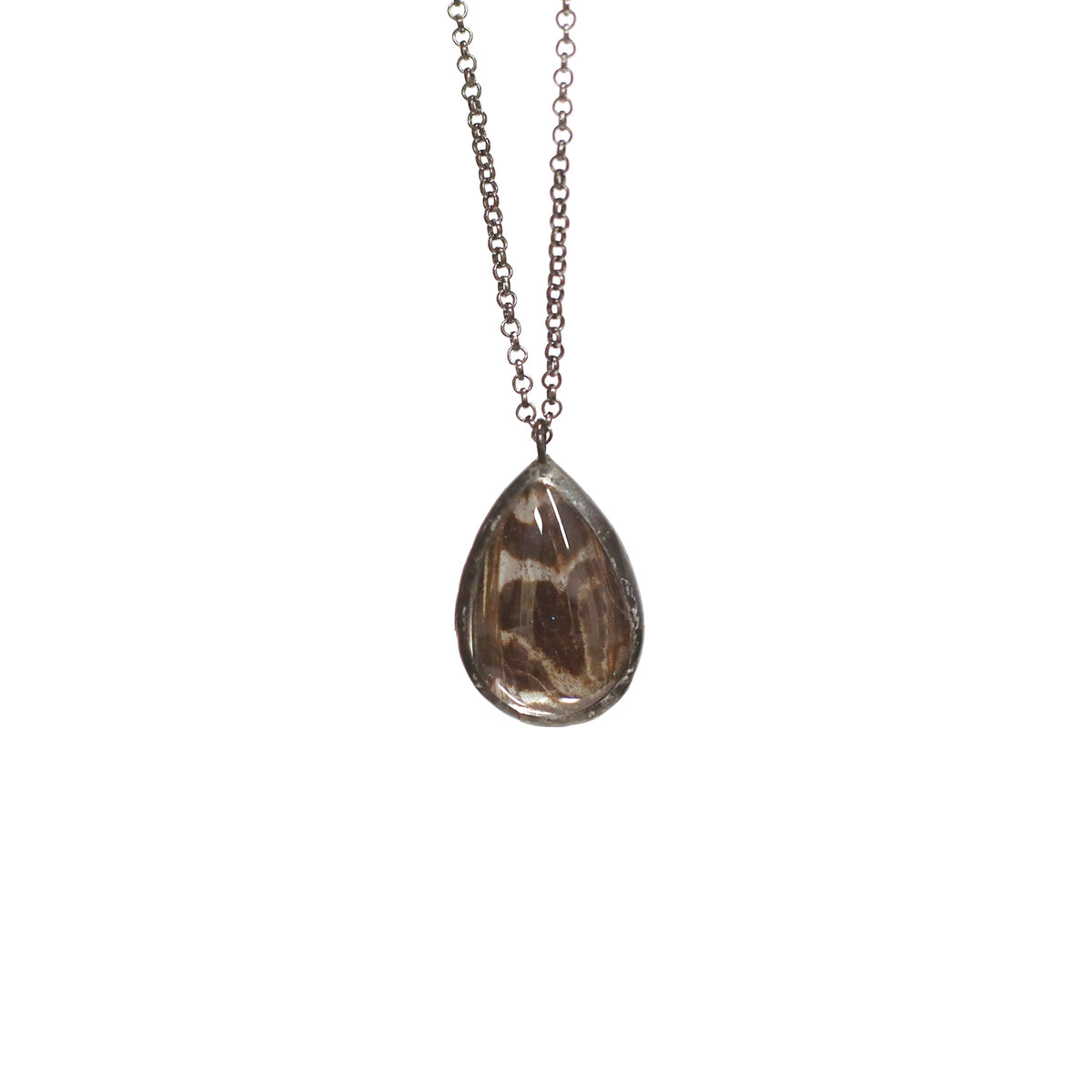 Morpho Teardrop Necklace by Heather Grimes