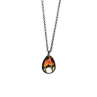 Mini Sunset Moth Teardrop Necklace by Heather Grimes