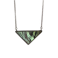Green Sunset Moth Necklace by Heather Grimes