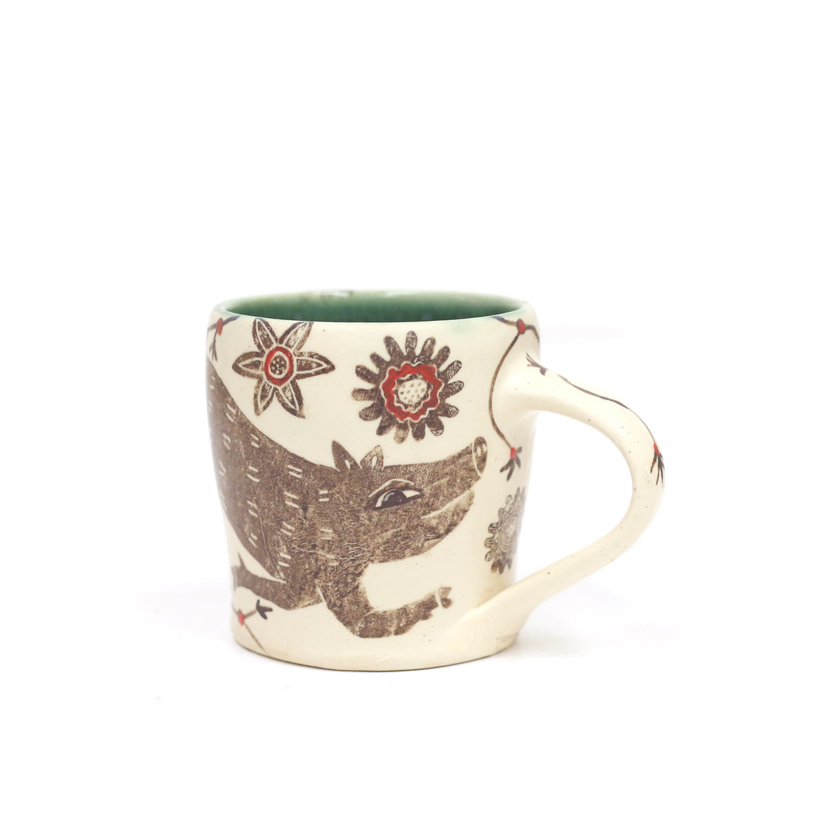 Pigs and Flowers Mug by Paula Weiss