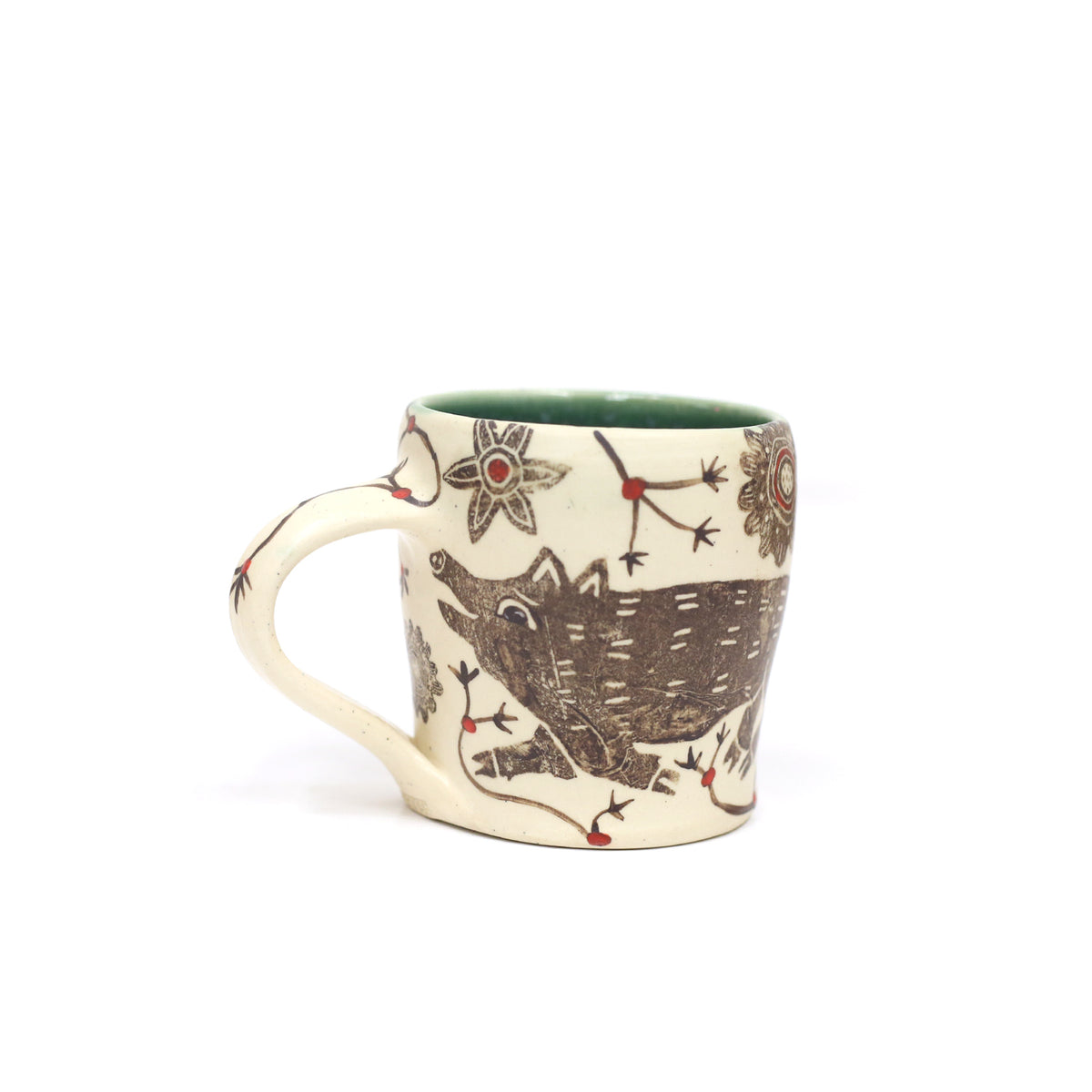 Pigs and Flowers Mug by Paula Weiss