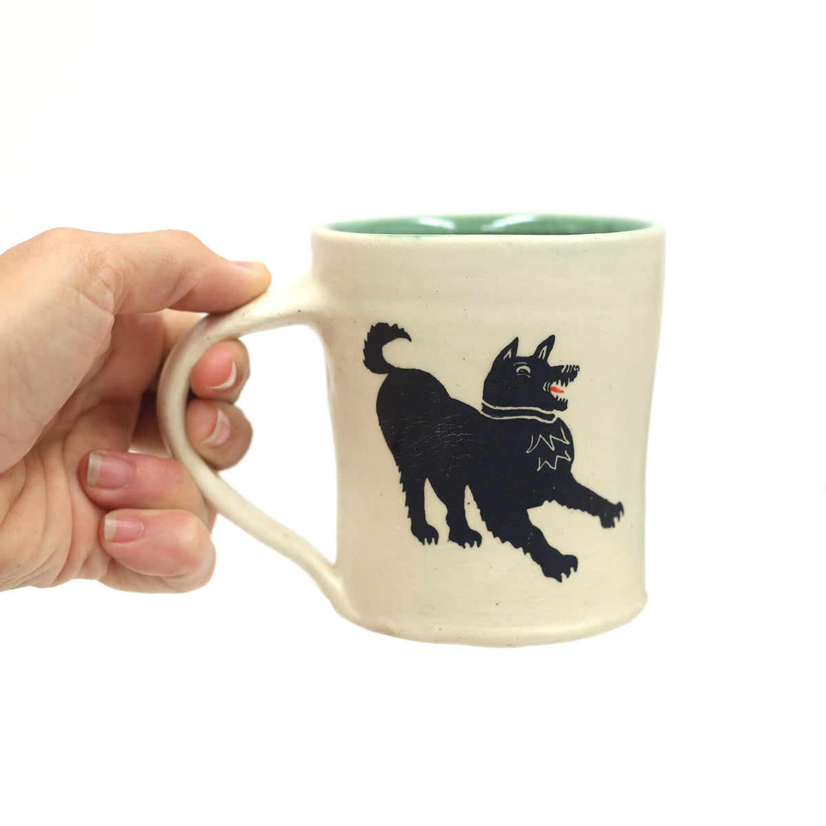 Don't Think, Bite Mug by Paula Weiss